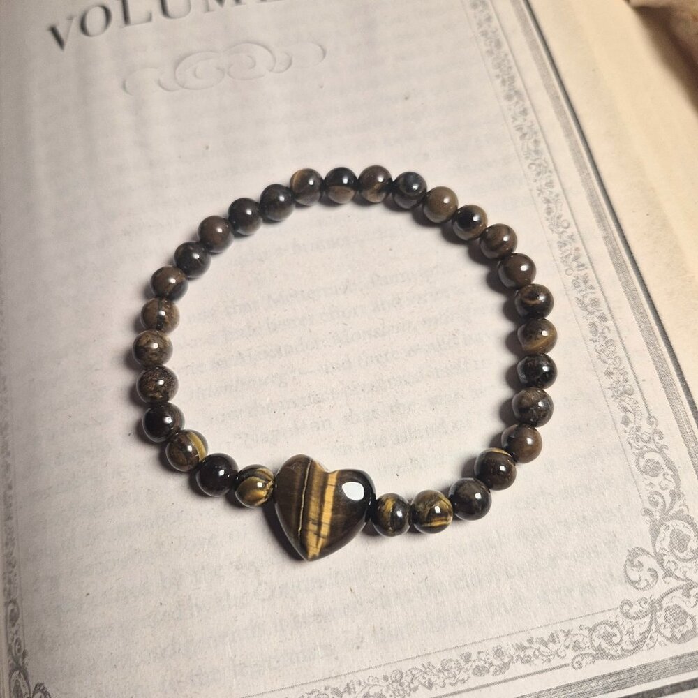 Gemstone with Heart Bead Bracelet - Picture 4 of 14